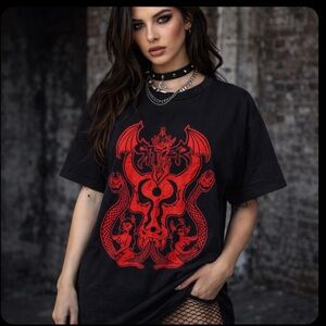 Devilish Black & Red Graphic T-Shirt